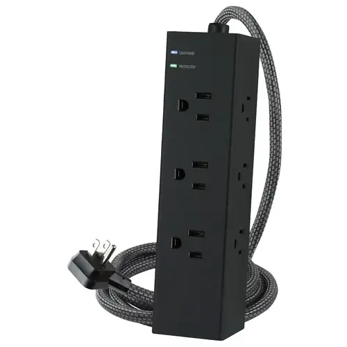 Surge Protector Power Strip, 5 AC Outlets, A&C USB, 3000J, 6 ft, Black Surge Protector Power Strip, 5 AC Outlets, A&C USB, 3000J, 6 ft, Black