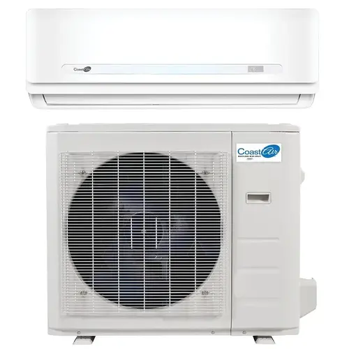 Coast air B-CAD18-1A Mini-Split Heat Pump, 208/230 V, 18,000 Btu/hr BTU, 20.5 Btu/W SEER, 1 Stage, 44.5 dBA Coast air B-CAD18-1A Mini-Split Heat Pump, 208/230 V, 18,000 Btu/hr BTU, 20.5 Btu/W SEER, 1 Stage, 44.5 dBA