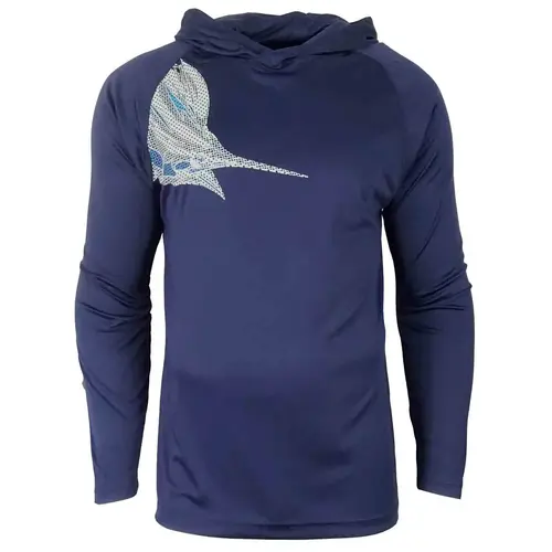 Men's Blue Marlin Hooded Shirt Men's Blue Marlin Hooded Shirt
