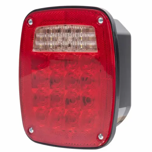 LED 5-3/4" Rectangular Universal Stop/Tail/Turn with Back-Up Light Red/Clear LED 5-3/4" Rectangular Universal Stop/Tail/Turn with Back-Up Light Red/Clear