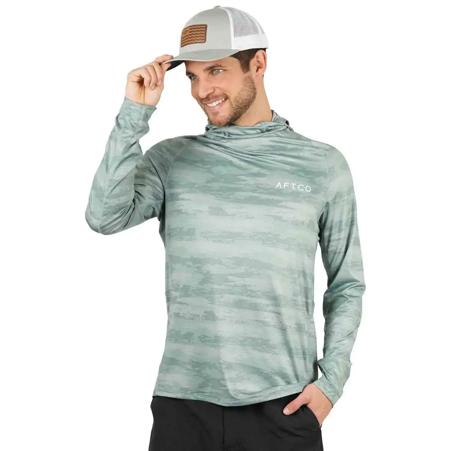 AFTCO Mens Adapt Tactical Hooded Shirt M63161-L-JSHC AFTCO Mens Adapt Tactical Hooded Shirt M63161-L-JSHC