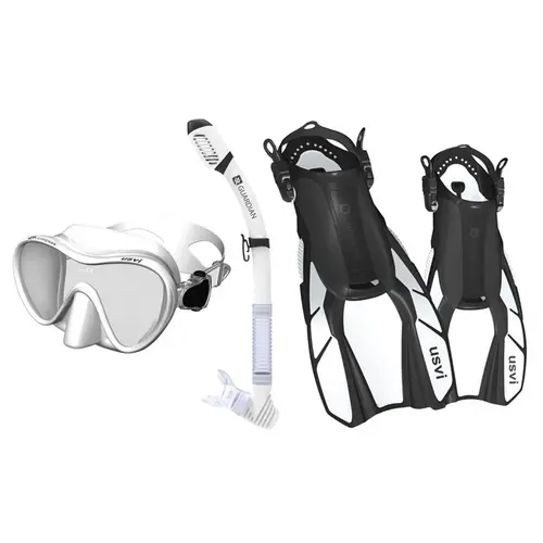 USVI Snorkel Set, Small/Medium White USVI Snorkel Set, Small/Medium White