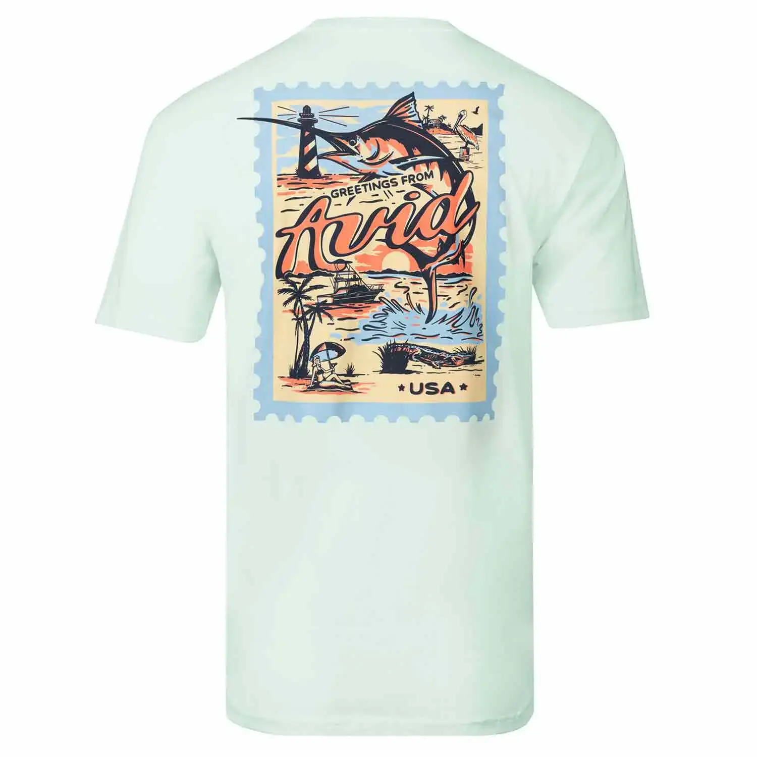 AVID SPORTSWEAR Mens Coastal Greetings Shirt MT25008-SFM-LG AVID SPORTSWEAR Mens Coastal Greetings Shirt MT25008-SFM-LG