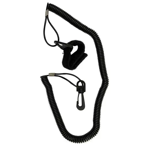 24"-60" Coiled Kayak Paddle Leash Black 24"-60" Coiled Kayak Paddle Leash Black
