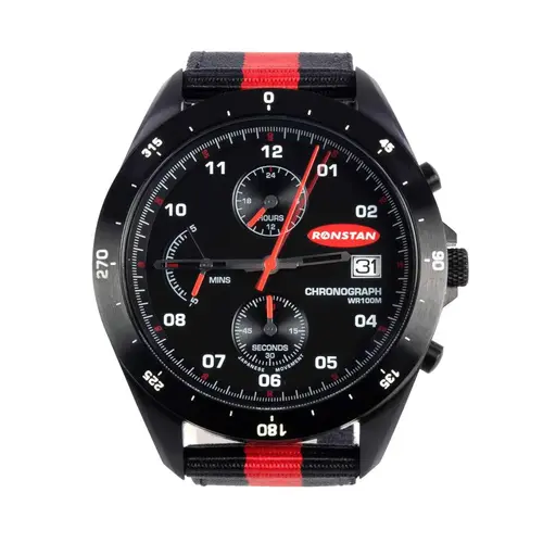 ClearStart Analog 45mm Watch Black and Red ClearStart Analog 45mm Watch Black and Red