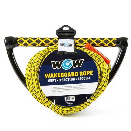65 ft 3-section Wakeboard Rope Yellow 65 ft 3-section Wakeboard Rope Yellow