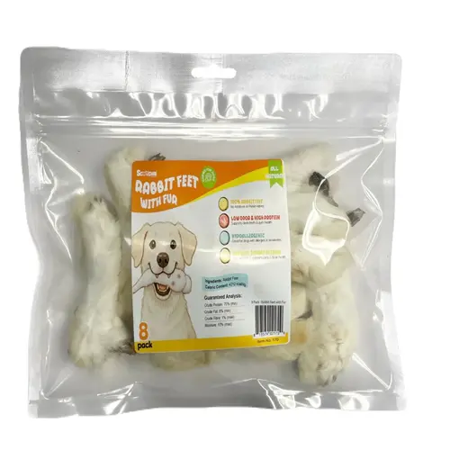 Rabbit foot with Hair 8 Pack Peggable Bag Retail Rabbit foot with Hair 8 Pack Peggable Bag Retail