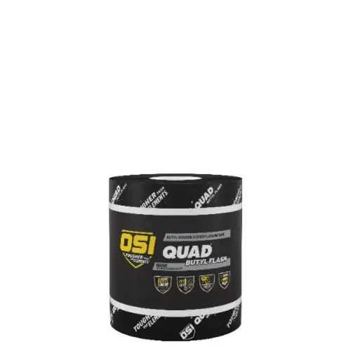 QUAD 6 In. x 75 Ft. Butyl Flash Self-Adhering Flexible Flashing Tape, Black Roll QUAD 6 In. x 75 Ft. Butyl Flash Self-Adhering Flexible Flashing Tape, Black Roll