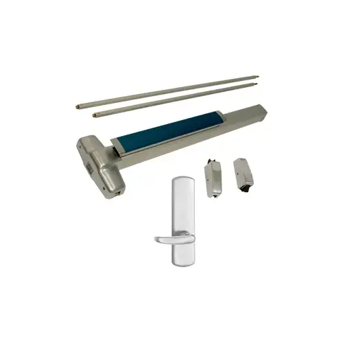 KIT - LD Less Dogging, Heavy Duty Smooth SVR Surface Vertical Rod Exit Device, 996L-BE-07 Lever Blank Escutcheon Trim, Trim Always Operable, LHR Left Hand Reverse/Reversible Handing (Snap Ring Tool Required), 48" x 84", Grade 1, 98 Series, 626/US26D Satin Chrome KIT - LD Less Dogging, Heavy Duty Smooth SVR Surface Vertical Rod Exit Device, 996L-BE-07 Lever Blank Escutcheon Trim, Trim Always Operable, LHR Left Hand Reverse/Reversible Handing (Snap Ring Tool Required), 48" x 84", Grade 1, 98 Series, 626/US26D Satin Chrome