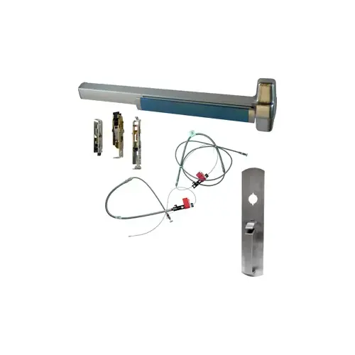 KIT - LD Less Dogging, Heavy Duty Smooth CVC Concealed Vertical Rod Exit Device, 990TP Thumbpiece Trim (Rim Cylinder Required), Key Locks and Unlocks, 48" x 82"-96" Adjustable, Grade 1, 98 Series, 626/US26D Satin Chrome KIT - LD Less Dogging, Heavy Duty Smooth CVC Concealed Vertical Rod Exit Device, 990TP Thumbpiece Trim (Rim Cylinder Required), Key Locks and Unlocks, 48" x 82"-96" Adjustable, Grade 1, 98 Series, 626/US26D Satin Chrome
