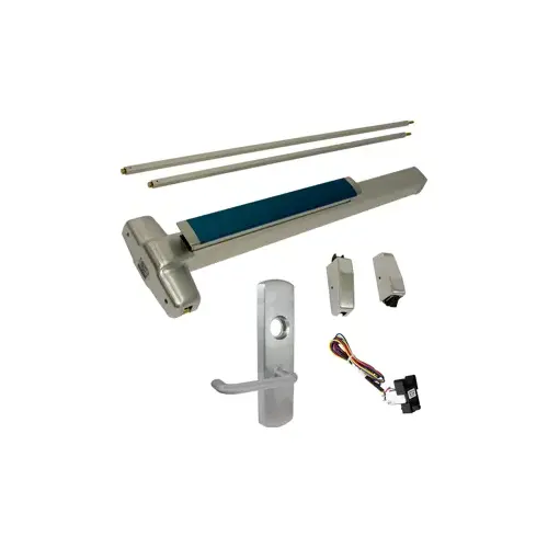 KIT - LD Less Dogging, RX Request to Exit, Heavy Duty Smooth SVR Surface Vertical Rod Exit Device, 996L-03 Lever Trim (Rim Cylinder Required), Key Locks/Unlocks Trim, LHR Left Hand Reverse/Reversible Handing (Snap Ring Tool Required), 36" x 84", Grade 1, 98 Series, 626/US26D Satin Chrome KIT - LD Less Dogging, RX Request to Exit, Heavy Duty Smooth SVR Surface Vertical Rod Exit Device, 996L-03 Lever Trim (Rim Cylinder Required), Key Locks/Unlocks Trim, LHR Left Hand Reverse/Reversible Handing (Snap Ring Tool Required), 36" x 84", Grade 1, 98 Series, 626/US26D Satin Chrome