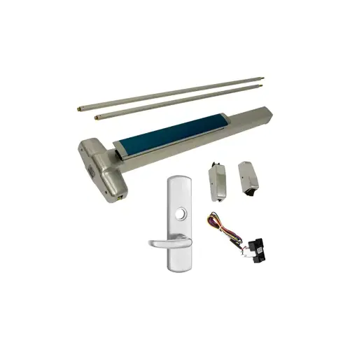 KIT - LD Less Dogging, RX Request to Exit, Heavy Duty Smooth SVR Surface Vertical Rod Exit Device, 996L-NL-07 Night Latch Lever Trim (Rim Cylinder Required), Key Retracts Latch Bolt, LHR Left Hand Reverse/Reversible Handing (Snap Ring Tool Required), 36" x 84", Grade 1, 98 Series, 626/US26D Satin Chrome KIT - LD Less Dogging, RX Request to Exit, Heavy Duty Smooth SVR Surface Vertical Rod Exit Device, 996L-NL-07 Night Latch Lever Trim (Rim Cylinder Required), Key Retracts Latch Bolt, LHR Left Hand Reverse/Reversible Handing (Snap Ring Tool Required), 36" x 84", Grade 1, 98 Series, 626/US26D Satin Chrome