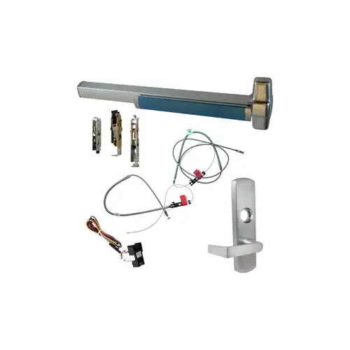 KIT - LD Less Dogging, RX Request to Exit, Heavy Duty Smooth CVC Concealed Vertical Rod Exit Device, 996L-06 Lever Trim (Rim Cylinder Required), Key Locks/Unlocks Trim, LHR Left Hand Reverse/Reversible Handing (Snap Ring Tool Required), 36" x 82"-96" Adjustable, Grade 1, 98 Series, 626/US26D Satin Chrome KIT - LD Less Dogging, RX Request to Exit, Heavy Duty Smooth CVC Concealed Vertical Rod Exit Device, 996L-06 Lever Trim (Rim Cylinder Required), Key Locks/Unlocks Trim, LHR Left Hand Reverse/Reversible Handing (Snap Ring Tool Required), 36" x 82"-96" Adjustable, Grade 1, 98 Series, 626/US26D Satin Chrome