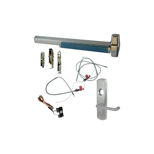 KIT - LD Less Dogging, RX Request to Exit, Heavy Duty Smooth CVC Concealed Vertical Rod Exit Device, 996L-03 Lever Trim (Rim Cylinder Required), Key Locks/Unlocks Trim, RHR Right Hand Reverse/Reversible Handing (Snap Ring Tool Required), 36" x 82"-96" Adjustable, Grade 1, 98 Series, 626/US26D Satin Chrome KIT - LD Less Dogging, RX Request to Exit, Heavy Duty Smooth CVC Concealed Vertical Rod Exit Device, 996L-03 Lever Trim (Rim Cylinder Required), Key Locks/Unlocks Trim, RHR Right Hand Reverse/Reversible Handing (Snap Ring Tool Required), 36" x 82"-96" Adjustable, Grade 1, 98 Series, 626/US26D Satin Chrome