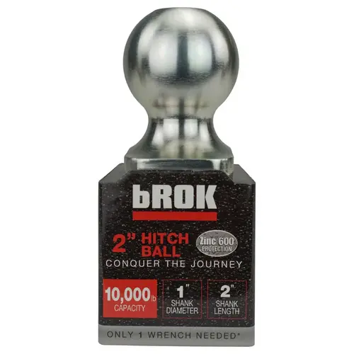Trailer Hitch Ball, 2" x 1" x 2" long, Plastic Base HD Trailer Hitch Ball, 2" x 1" x 2" long, Plastic Base HD