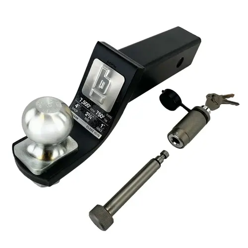 Trailer Towing Security Kit, 2" Shank, 4" Drop, 2" Ball 7500 LB. Heavy Duty Trailer Towing Security Kit, 2" Shank, 4" Drop, 2" Ball 7500 LB. Heavy Duty