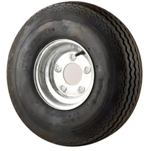 480 X 8B Bias Trailer Tire and 8 X 3 3/4 Galvanized Solid Rim 5 X 4 1/2 Bolt Pattern 480 X 8B Bias Trailer Tire and 8 X 3 3/4 Galvanized Solid Rim 5 X 4 1/2 Bolt Pattern