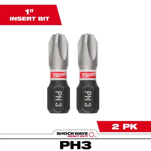 SHOCKWAVE Impact Duty 1" Phillips #3 Insert Bits, 2-Pack SHOCKWAVE Impact Duty 1" Phillips #3 Insert Bits, 2-Pack
