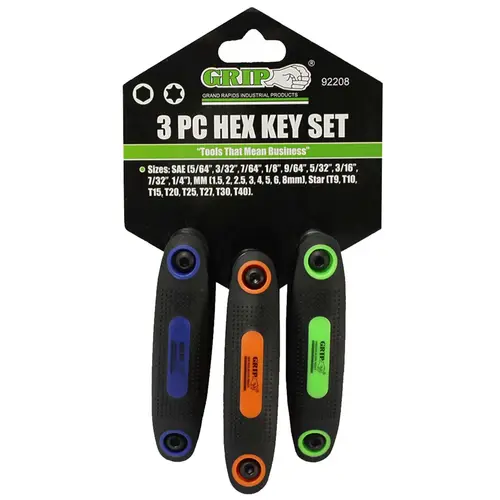 3 Piece Folding Hex Key Set 3 Piece Folding Hex Key Set
