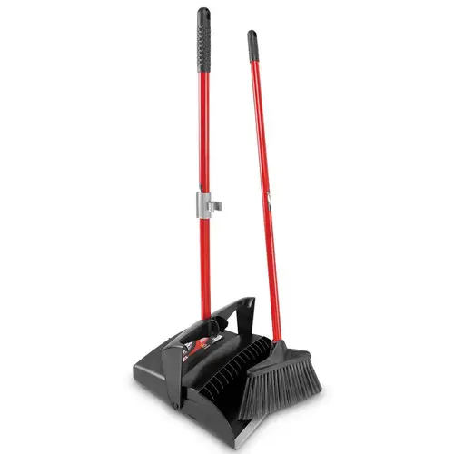 Premium Lobby Broom & Dust Pan Set, Open Lid Premium Lobby Broom & Dust Pan Set, Open Lid