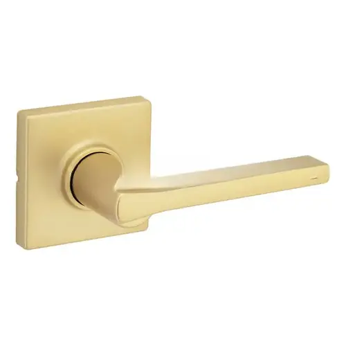 Clear Pack Casey Lever with Square Rose Entry Door Lock SmartKey with 6AL Latch and RCS Strike Satin Brass Finish Clear Pack Casey Lever with Square Rose Entry Door Lock SmartKey with 6AL Latch and RCS Strike Satin Brass Finish