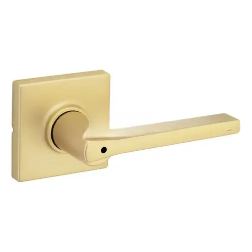 Casey Lever with Square Rose Privacy Door Lock with 6AL Latch and RCS Strike Satin Brass Finish Casey Lever with Square Rose Privacy Door Lock with 6AL Latch and RCS Strike Satin Brass Finish