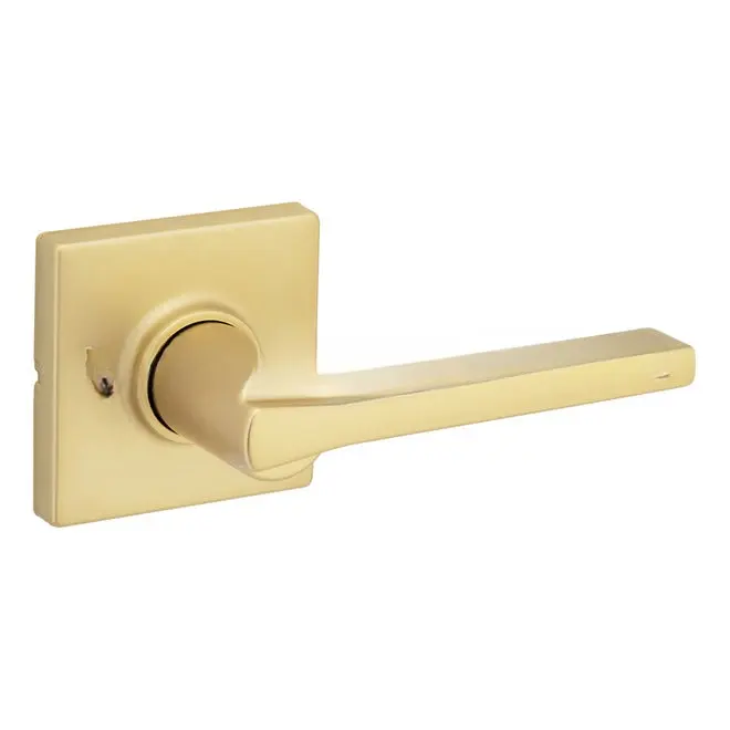 Kwikset Casey Lever Half Dummy with Square Rose Satin Brass Finish 488CSLSQT-4 Kwikset Casey Lever Half Dummy with Square Rose Satin Brass Finish 488CSLSQT-4