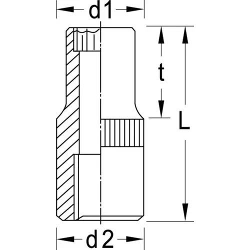 D 20 4,5 Socket 1/4" UD profile 4,5 mm D 20 4,5 Socket 1/4" UD profile 4,5 mm