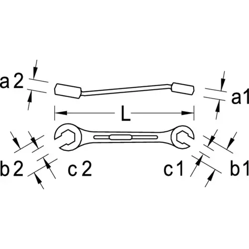 2 A 34 Single ended ring spanner, cranked, 12-point, 34 mm 2 A 34 Single ended ring spanner, cranked, 12-point, 34 mm