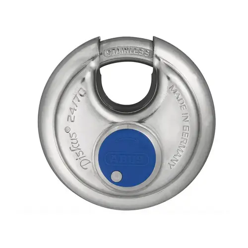 2-3/4 In. Original Diskus Padlock, 25/64 In. Diameter Shackle Keyed Alike to EE0113 2-3/4 In. Original Diskus Padlock, 25/64 In. Diameter Shackle Keyed Alike to EE0113