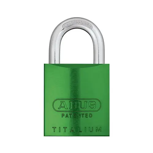 1-7/8 In. Rekeyable Anodized Aluminum Padlock, Schlage C Keyway, Green