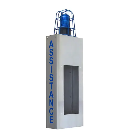 ADA Wall Mount Enclosure W/Light Cage & Assistance Lettering ADA Wall Mount Enclosure W/Light Cage & Assistance Lettering