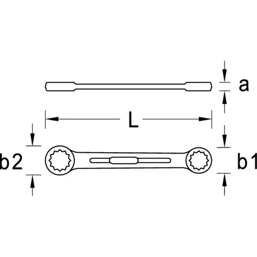 2 A 46 Single ended ring spanner, cranked, 12-edge, 46 mm 2 A 46 Single ended ring spanner, cranked, 12-edge, 46 mm