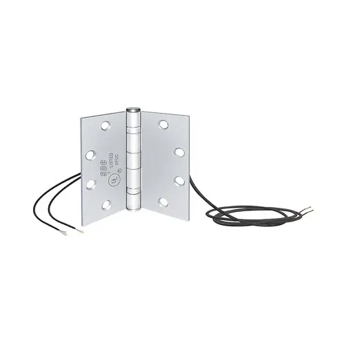 Four Conductor Hinge with Door Position Switch Satin Chrome Finish Four Conductor Hinge with Door Position Switch Satin Chrome Finish