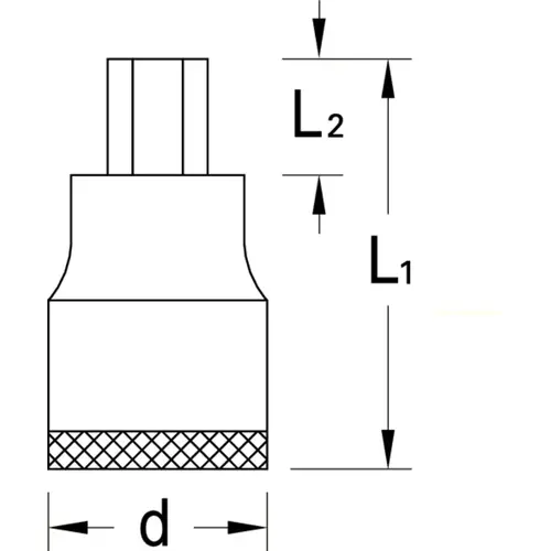 IN 19 5 Screwdriver bit socket socket 1/2" hexagon socket 5 mm IN 19 5 Screwdriver bit socket socket 1/2" hexagon socket 5 mm