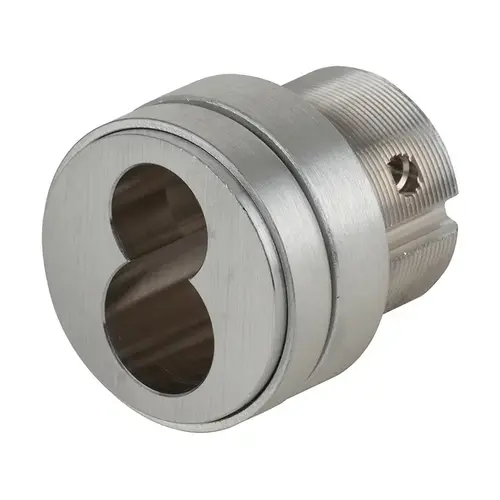 Full Size Interchangeable Mortise Housing Less Core with Compression Ring; Spring; and L Cam Satin Chrome Finish Full Size Interchangeable Mortise Housing Less Core with Compression Ring; Spring; and L Cam Satin Chrome Finish