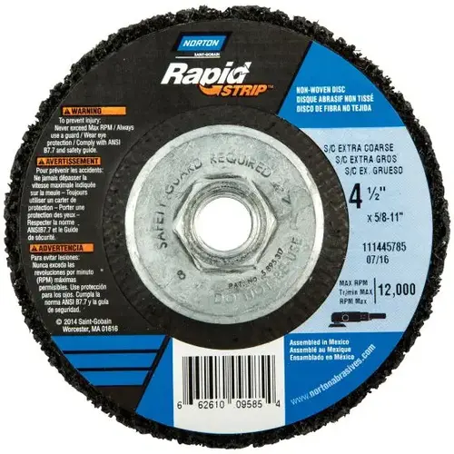 09649 Non-Woven Type 27 Depressed Center Grinding Disc, 4-1/2 in Dia, 7/8 in 09649 Non-Woven Type 27 Depressed Center Grinding Disc, 4-1/2 in Dia, 7/8 in
