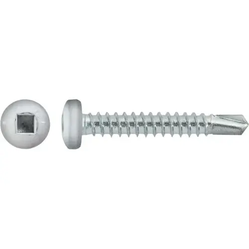 #10 X 1-1/4" SQUARE PAN SELF-DRILLING TEK ZINC WHITE PAINTED HEAD #10 X 1-1/4" SQUARE PAN SELF-DRILLING TEK ZINC WHITE PAINTED HEAD