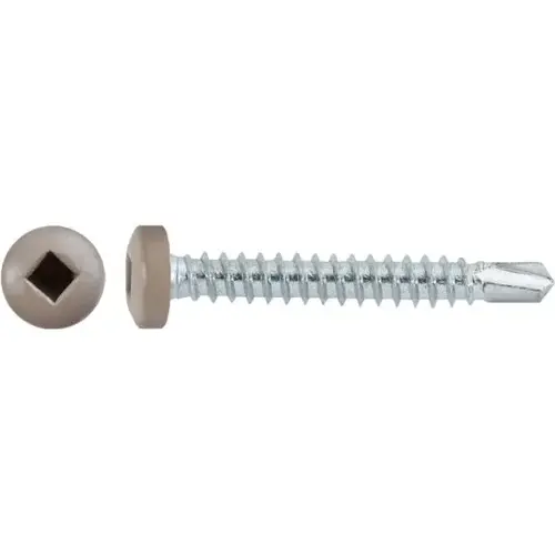 #8 X 1-1/4" SQUARE PAN SELF-DRILLING TEK ZINC TAN PAINTED HEAD #8 X 1-1/4" SQUARE PAN SELF-DRILLING TEK ZINC TAN PAINTED HEAD