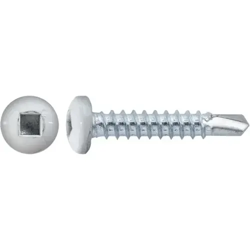 #6 X 3/4" SQUARE PAN SELF-DRILLING TEK ZINC WHITE PAINTED HEAD #6 X 3/4" SQUARE PAN SELF-DRILLING TEK ZINC WHITE PAINTED HEAD