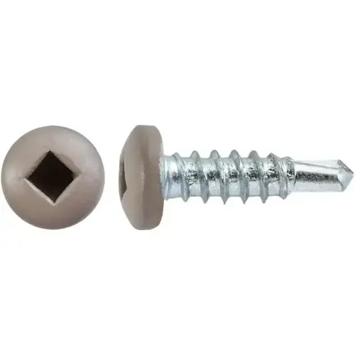 #6 X 1/2" Square Pan Self-Drilling TEK Zinc Tan Painted Head #6 X 1/2" Square Pan Self-Drilling TEK Zinc Tan Painted Head