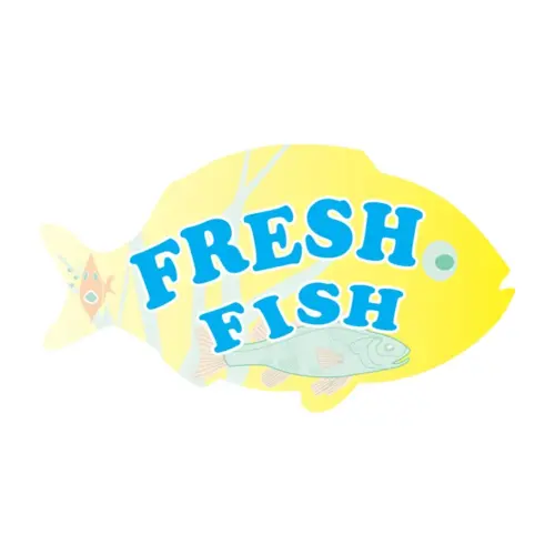 Fresh Fish Meat Label 1.75X3.125 IN Fish 4 Color Process 250 Count/Roll 12 Rolls/Case 3000 Count/Case Fresh Fish Meat Label 1.75X3.125 IN Fish 4 Color Process 250 Count/Roll 12 Rolls/Case 3000 Count/Case