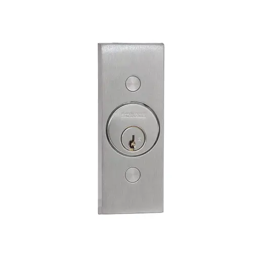DPDT Maintained Bi-Directional Heavy Duty Keyswitch Aluminum Finish Satin Stainless Steel