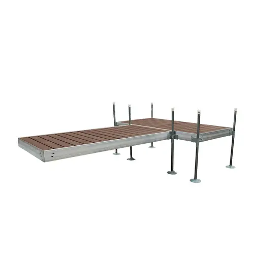 T-Shaped Aluminum Frame with Woodland Brown Decking Complete Dock Packages T-Shaped Aluminum Frame with Woodland Brown Decking Complete Dock Packages