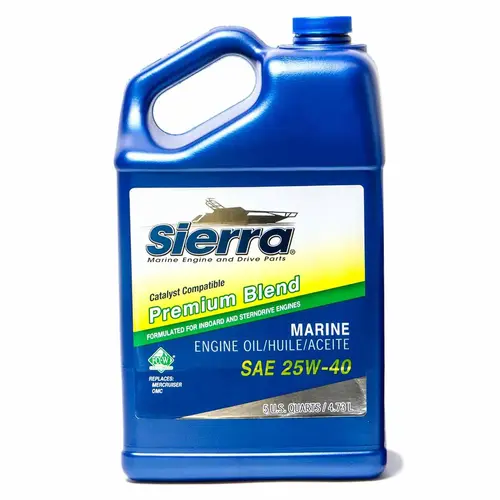 Sierra 25W-40 4 Stroke Conventional Marine Engine Oil, Catalyst Compatible, 5 Quart Sierra 25W-40 4 Stroke Conventional Marine Engine Oil, Catalyst Compatible, 5 Quart
