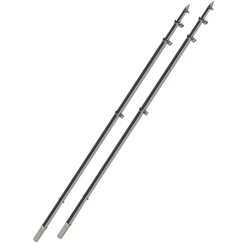 Deluxe Aluminum Tele-Outrigger Pole, 18 ft, Pair Silver Deluxe Aluminum Tele-Outrigger Pole, 18 ft, Pair Silver