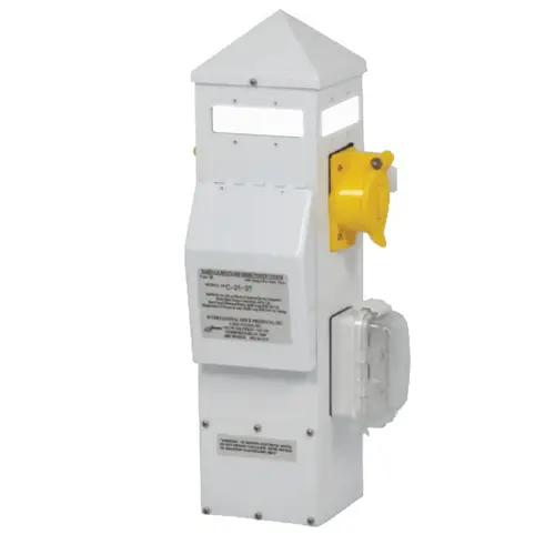 21" Piling Mount Power Pedestal, (1) 30 Amp 125 Twistlock Receptacle, (1) 50 Amp 125/250V Twistlock Receptacle, (1) 20 Amp GFCI Duplex Receptacle 21" Piling Mount Power Pedestal, (1) 30 Amp 125 Twistlock Receptacle, (1) 50 Amp 125/250V Twistlock Receptacle, (1) 20 Amp GFCI Duplex Receptacle