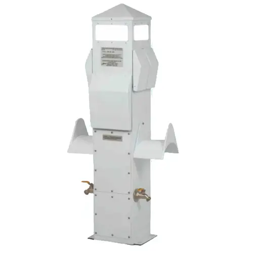 41" Compact Marine Electrical Power Pedestal, (2) 50 Amp 125/250V Twistlock Receptacles, (2) 30 Amp 125V Twistlock Receptacles 41" Compact Marine Electrical Power Pedestal, (2) 50 Amp 125/250V Twistlock Receptacles, (2) 30 Amp 125V Twistlock Receptacles