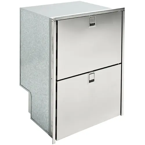 Drawer 160 Light Refrigerator Only, AC/DC, 5.5 Cu. Ft., Stainless Steel, 4-Sided Flush Mount Flange Drawer 160 Light Refrigerator Only, AC/DC, 5.5 Cu. Ft., Stainless Steel, 4-Sided Flush Mount Flange