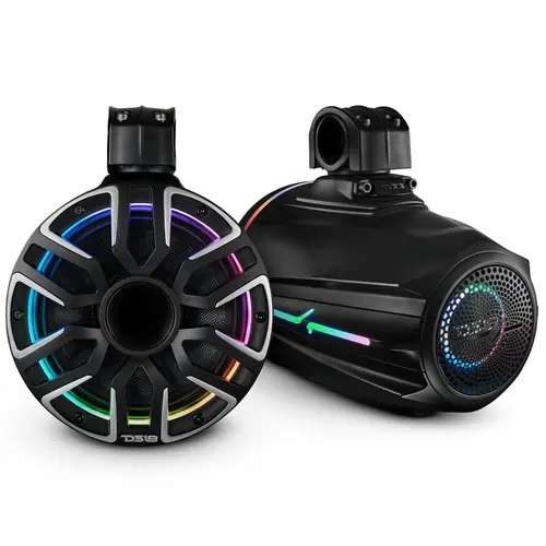 8" Marine Tower Speaker With Neodymium Magnet, Kevlar Cone, Compression Driver & Digital LED Lights 200W RMS 4-Ohm 8" Marine Tower Speaker With Neodymium Magnet, Kevlar Cone, Compression Driver & Digital LED Lights 200W RMS 4-Ohm